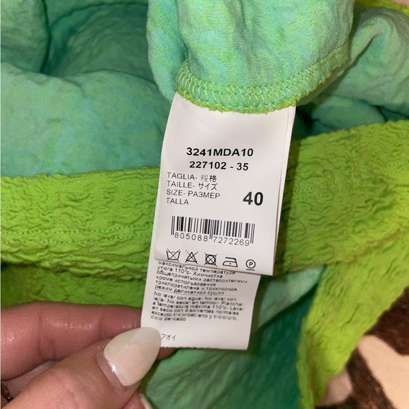 MSGM Green Crinkle Embossed Strapless Dress💚 NWT Size Small - Picture 13 of 13